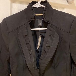 WHBM NWT black jacket beautiful design and details 3/4 sleeves 00